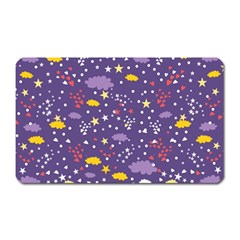 Pattern cute clouds stars Magnet (Rectangular)