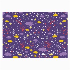 Pattern cute clouds stars Large Glasses Cloth