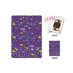 Pattern cute clouds stars Playing Cards Single Design (Mini)