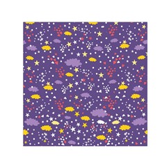 Pattern cute clouds stars Small Satin Scarf (Square)