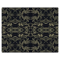 Stylized Golden Ornate Nature Motif Print Double Sided Flano Blanket (medium)  by dflcprintsclothing