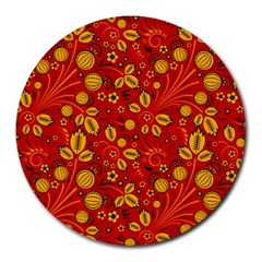 Seamless pattern slavic folk style Round Mousepads