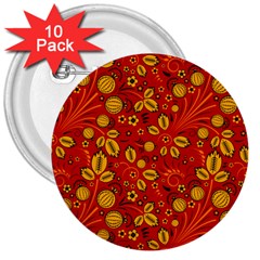 Seamless pattern slavic folk style 3  Buttons (10 pack) 