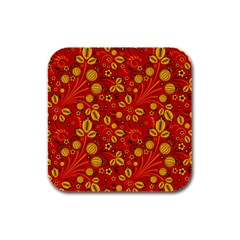 Seamless pattern slavic folk style Rubber Square Coaster (4 pack) 