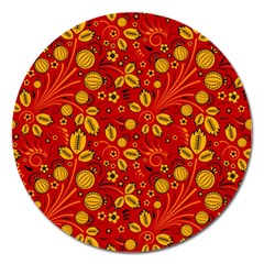 Seamless pattern slavic folk style Magnet 5  (Round)