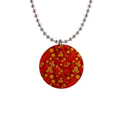 Seamless pattern slavic folk style 1  Button Necklace