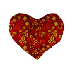 Seamless pattern slavic folk style Standard 16  Premium Heart Shape Cushions