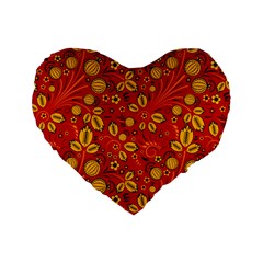 Seamless pattern slavic folk style Standard 16  Premium Flano Heart Shape Cushions