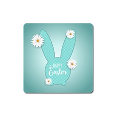 Easter Bunny Cutout Background 2402 Square Magnet by catchydesignhill