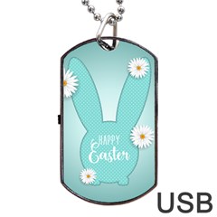 Easter Bunny Cutout Background 2402 Dog Tag Usb Flash (two Sides) by catchydesignhill