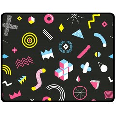 Memphis Design Seamless Pattern Double Sided Fleece Blanket (medium) 