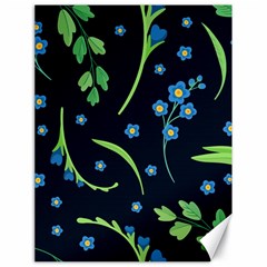 Abstract Wildflowers Dark Blue Background-blue Flowers Blossoms Flat Retro Seamless Pattern Daisy Canvas 18  X 24  by BangZart