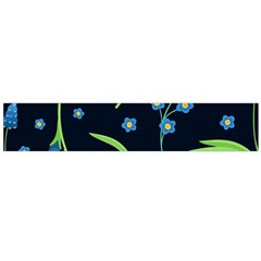 Abstract Wildflowers Dark Blue Background-blue Flowers Blossoms Flat Retro Seamless Pattern Daisy Large Flano Scarf 