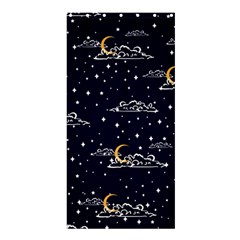 Hand Drawn Scratch Style Night Sky With Moon Cloud Space Among Stars Seamless Pattern Vector Design  Shower Curtain 36  X 72  (stall)  by BangZart