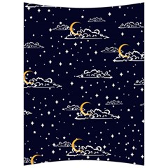 Hand Drawn Scratch Style Night Sky With Moon Cloud Space Among Stars Seamless Pattern Vector Design  Back Support Cushion