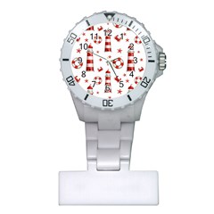 Nautical Seamless Pattern Plastic Nurses Watch