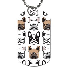 Dog French Bulldog Seamless Pattern Face Head Dog Tag (one Side)