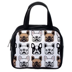 Dog French Bulldog Seamless Pattern Face Head Classic Handbag (one Side) by BangZart