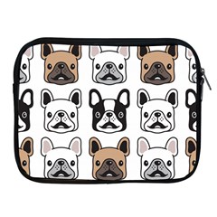 Dog French Bulldog Seamless Pattern Face Head Apple Ipad 2/3/4 Zipper Cases by BangZart