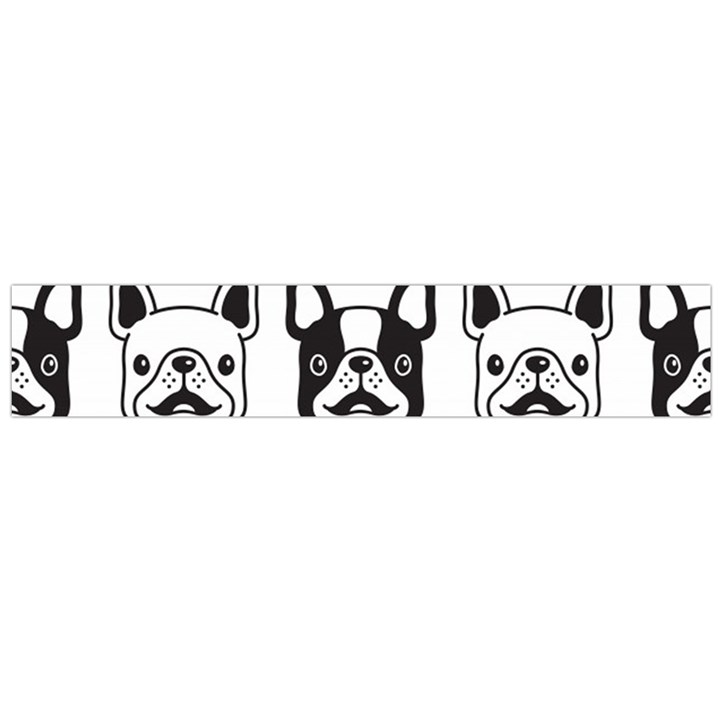 Dog french bulldog seamless pattern face head Large Flano Scarf 