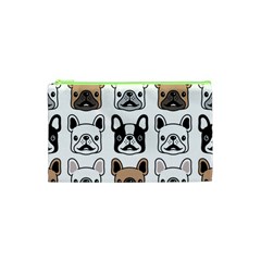 Dog French Bulldog Seamless Pattern Face Head Cosmetic Bag (xs)