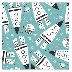 Cute Seamless Pattern With Rocket Planets Stars Large Satin Scarf (square) by BangZart