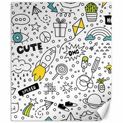 Set Cute Colorful Doodle Hand Drawing Canvas 20  X 24 