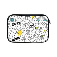 Set Cute Colorful Doodle Hand Drawing Apple Ipad Mini Zipper Cases