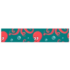 Cute Smiling Red Octopus Swimming Underwater Small Flano Scarf