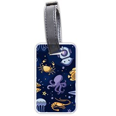 Marine Seamless Pattern Thin Line Memphis Style Luggage Tag (one Side) by BangZart