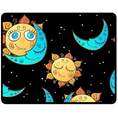 Seamless Pattern With Sun Moon Children Double Sided Fleece Blanket (medium) 