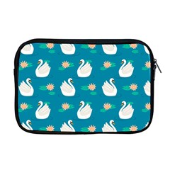 Elegant Swan Pattern With Water Lily Flowers Apple Macbook Pro 17  Zipper Case