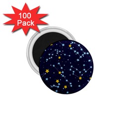 Seamless pattern with cartoon zodiac constellations starry sky 1.75  Magnets (100 pack) 