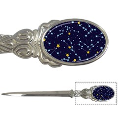 Seamless pattern with cartoon zodiac constellations starry sky Letter Opener