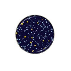 Seamless pattern with cartoon zodiac constellations starry sky Hat Clip Ball Marker