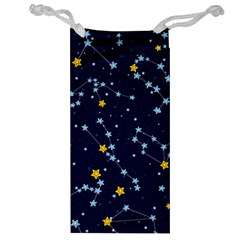 Seamless pattern with cartoon zodiac constellations starry sky Jewelry Bag