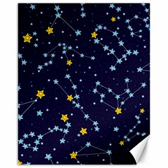 Seamless pattern with cartoon zodiac constellations starry sky Canvas 16  x 20 