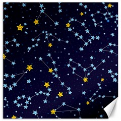 Seamless pattern with cartoon zodiac constellations starry sky Canvas 20  x 20 