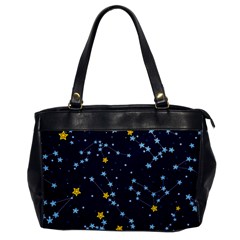 Seamless pattern with cartoon zodiac constellations starry sky Oversize Office Handbag