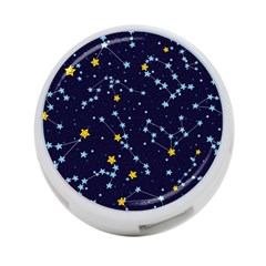 Seamless pattern with cartoon zodiac constellations starry sky 4-Port USB Hub (Two Sides)