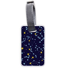 Seamless pattern with cartoon zodiac constellations starry sky Luggage Tag (one side)