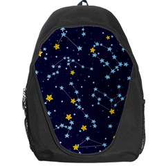 Seamless pattern with cartoon zodiac constellations starry sky Backpack Bag