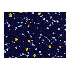 Seamless Pattern With Cartoon Zodiac Constellations Starry Sky Double Sided Flano Blanket (mini) 