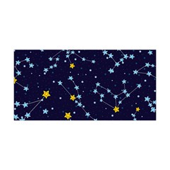 Seamless pattern with cartoon zodiac constellations starry sky Yoga Headband