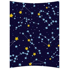 Seamless pattern with cartoon zodiac constellations starry sky Back Support Cushion