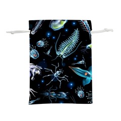 Colorful Abstract Pattern Consisting Glowing Lights Luminescent Images Marine Plankton Dark Background Lightweight Drawstring Pouch (s) by BangZart