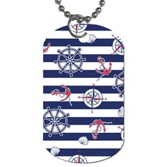 Seamless Marine Pattern Dog Tag (one Side)