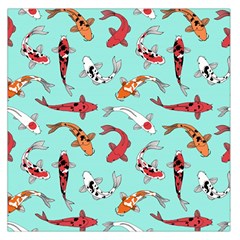 Pattern With Koi Fishes Large Satin Scarf (square)