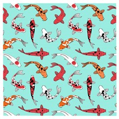 Pattern With Koi Fishes Wooden Puzzle Square by BangZart