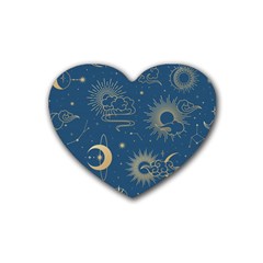Seamless Galaxy Pattern Rubber Coaster (heart)  by BangZart